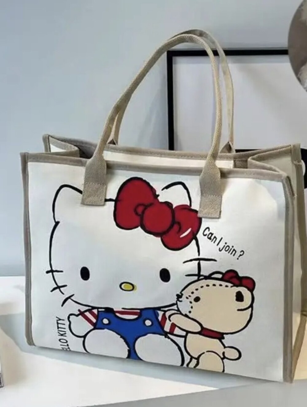 Hello Kitty Canvas Tote Shoulder Bag